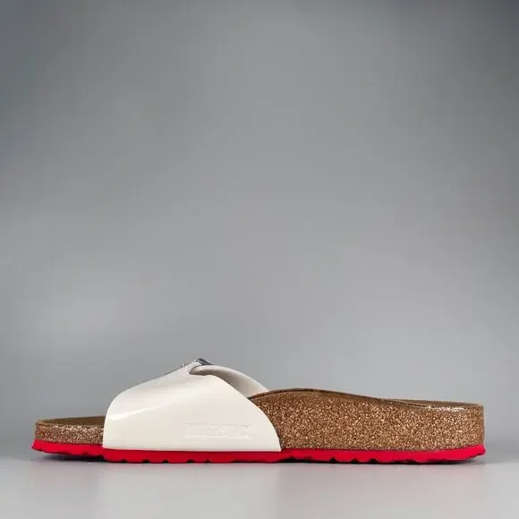 Birkenstock Madrid Men's EU 43 US 10 White Patent Leather Slip On Sandals Casual - Picture 7 of 9